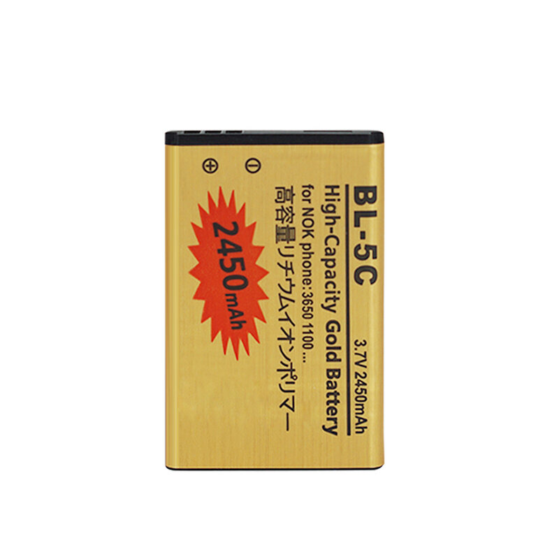 Batterie dorée haute capacité OHD BL5C, pour Nokia 1000/ 1010/ 1100/ 1108/ 1110/ 1111/ 1112/ 1116/