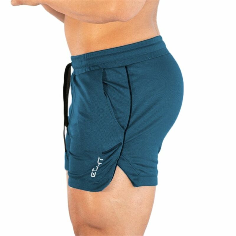 Pantalones cortos de culturismo para hombre, ropa deportiva de secado rápido, de malla transpirable, para gimnasio y playa, para verano, 2020
