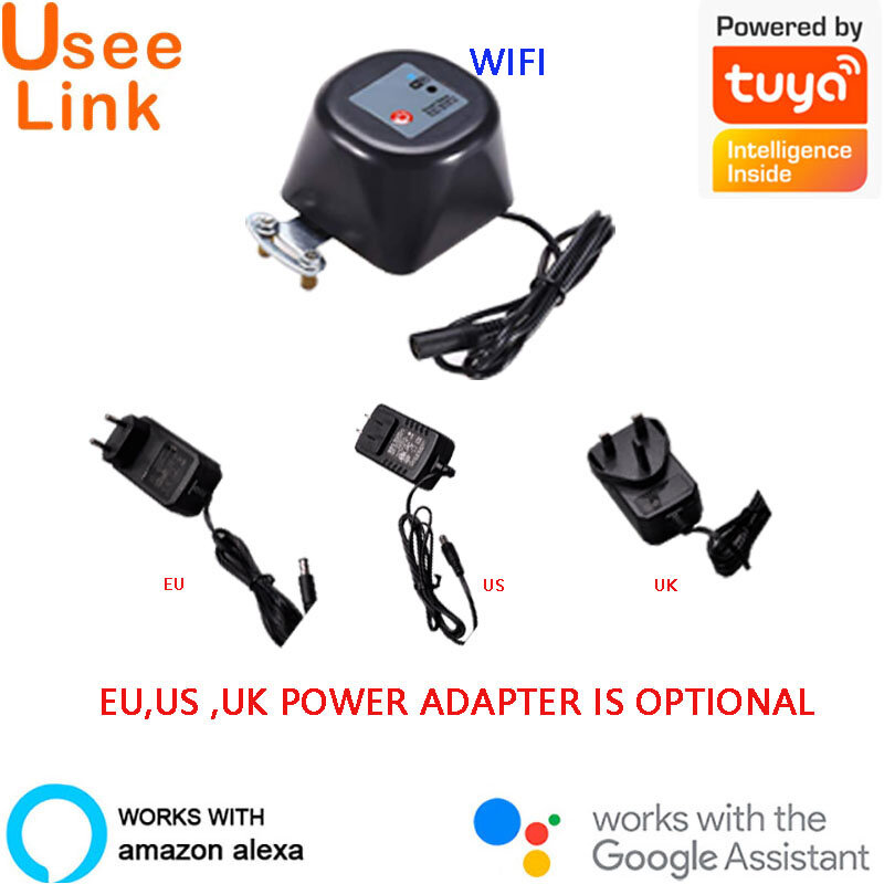 UseeLink WiFi 스마트 가스/워터 밸브 Tuya 밸브 Alexa,Google assistant와 함께 가스 작업을위한 스마트 홈 자동화 제어 밸브