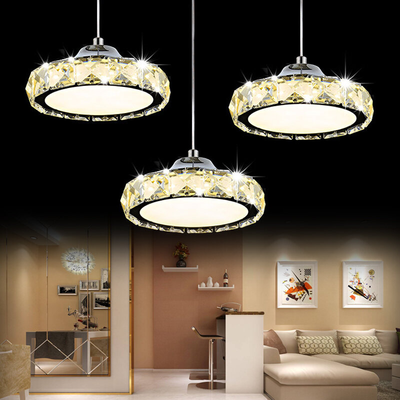 Modern Crystal Pendant Lights 3 heads Romantic Hanging Lamp for Dining Room  Kitchen Island Pendant Lights Home Decor