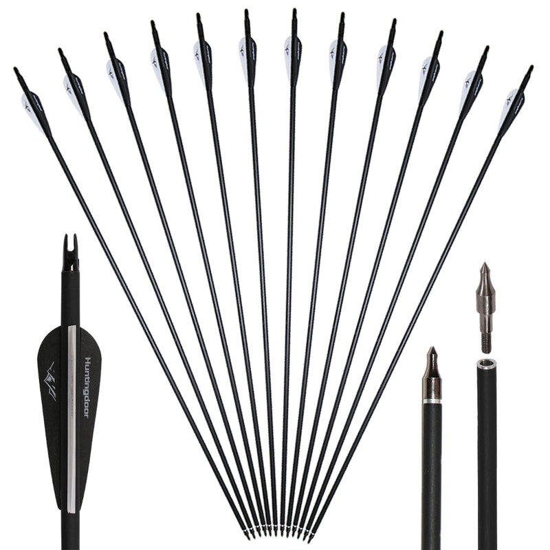 Flechas de carbono para tiro con arco y columna vertebral, 500 ID, 6,2mm, flechas de tiro para caza, arco recurvo/compuesto