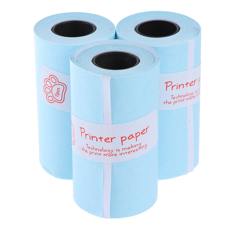 3 Rolls/lot Thermal Printing Roll Paper Stickers 57mm x 30mm For Pocket Paperang Photo Printer