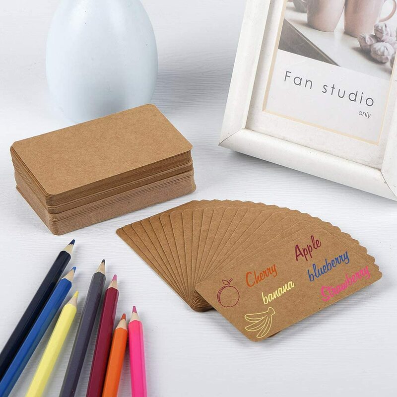 30pcs White Black Kraft Paper Blank Cards Round Corner Words Message Notes Paper Tags Gift Index Card Diy Business Cards