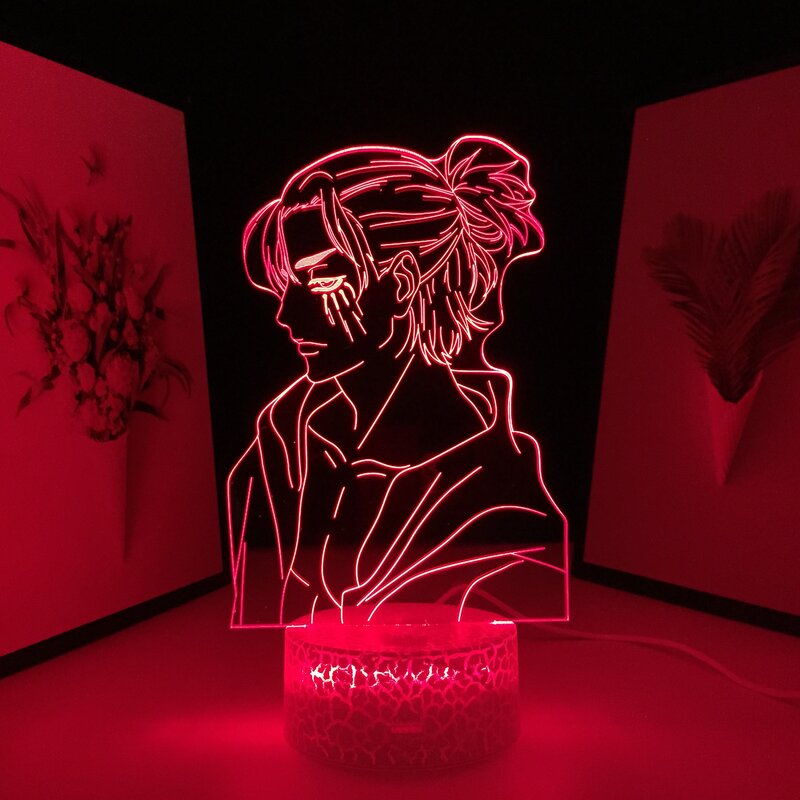 3D LED Lamp Attack on Titan Anime Figure Light Eren Yeager for Bedroom Decor Kids Birthday Gift Night Light Dropshipping