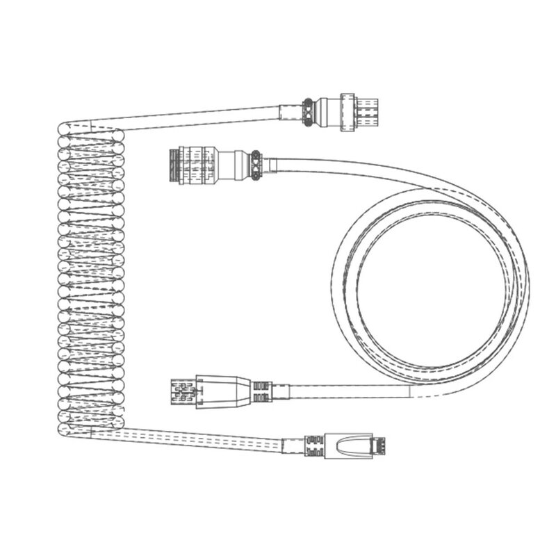 Оригинальный USB-кабель типа C, механическая клавиатура, спиральный 1,7 м, персонализированный игровой спиральный Авиатор, кабель для передачи...