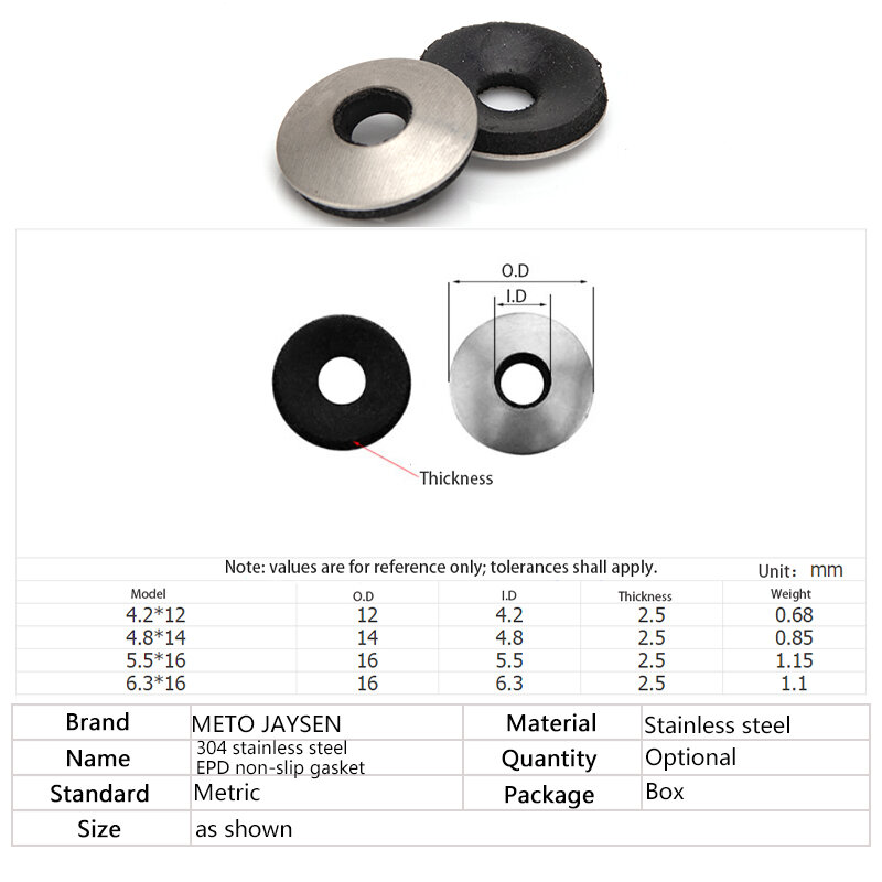 Bonded Stainless Steel Roofing Washers Composite Waterproof and Non-slip Gasket