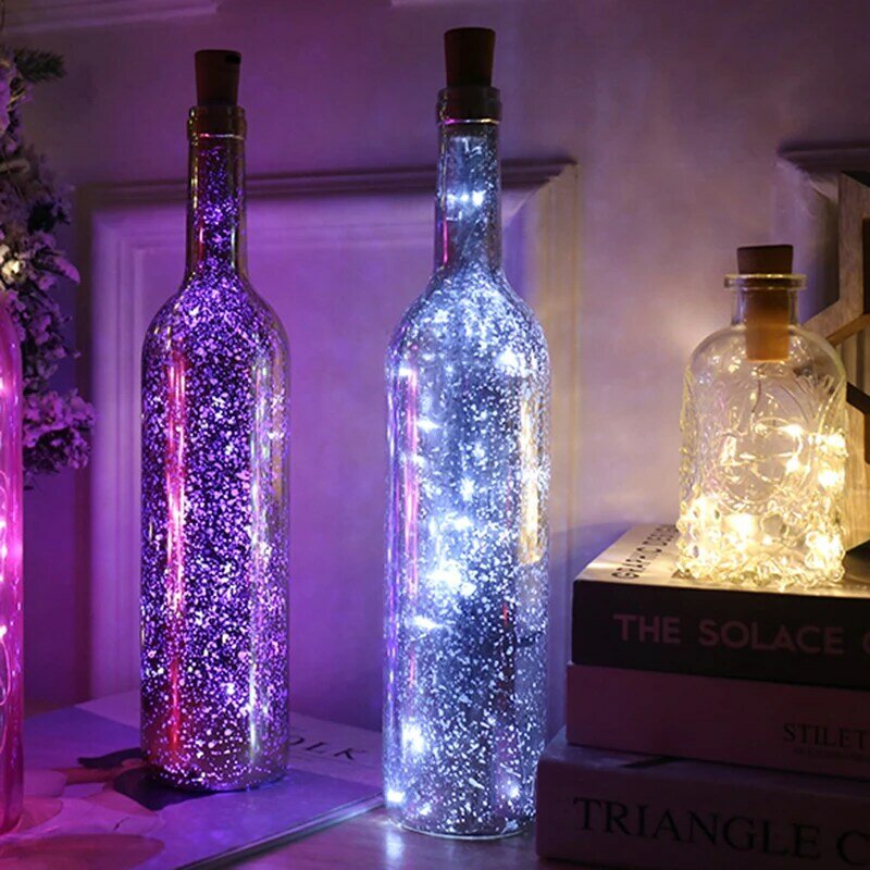 Cordel led con corcho para botella de vino, 30 luces LED, corcho de batería para fiesta, boda, Navidad, Halloween, Bar, decoración, blanco cálido