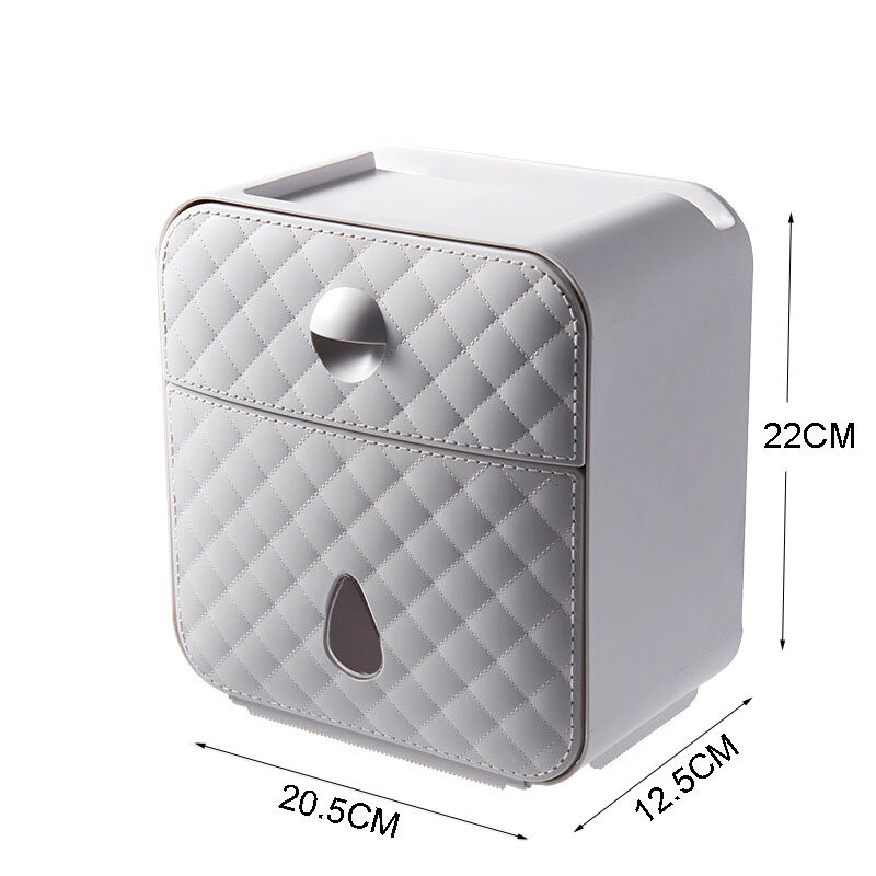 Wall Mount Toilet Paper Holder Waterproof Tissue Box Paper Dispenser Multifunction Double Layer Storage Box Bathroom Accessories