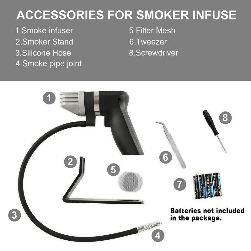 새로운 휴대용 핸드 헬드 흡연 총 음료 칵테일 흡연자, Woodchips 연기 주입기 기계 S286