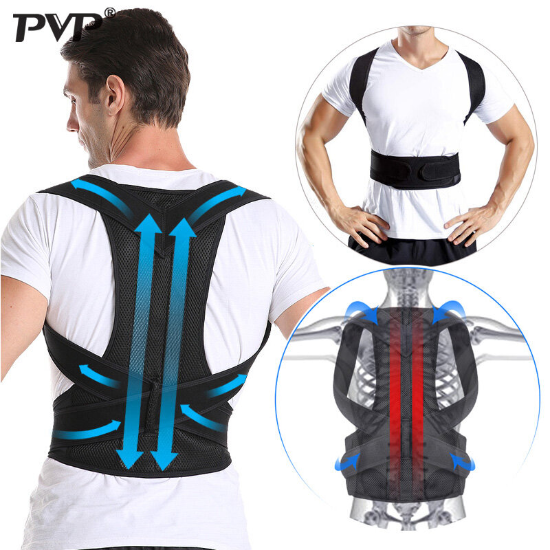 PVP-corsé ajustable para adultos, cinturón de corrección de postura para el cuidado de la salud corporal, Corrector de postura para espalda, Soporte Lumbar para hombros