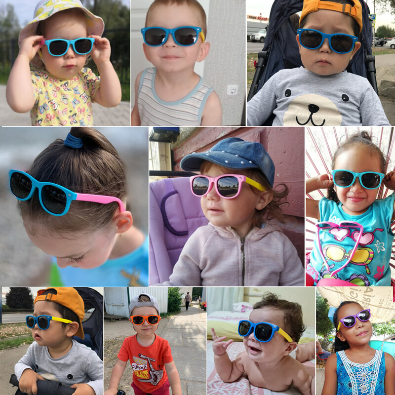 LongKeeper Kacamata Hitam Terpolarisasi Anak-anak TR90 Kacamata Hitam Anak Laki-laki Perempuan Kacamata Keamanan Silikon Hadiah untuk Anak-anak Bayi UV400 Kacamata