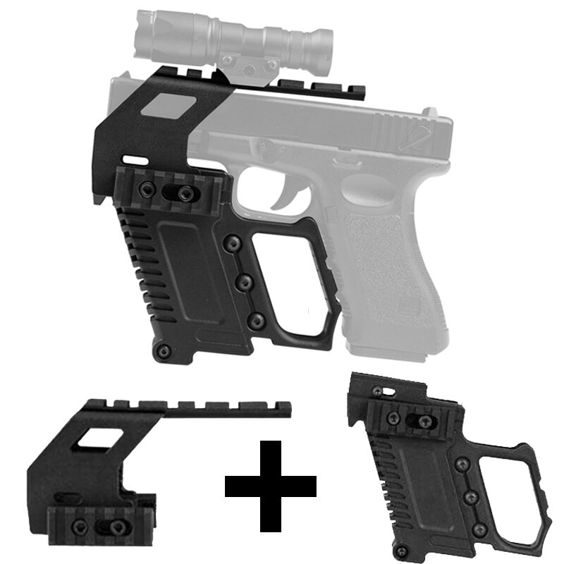 Soporte de Base de riel táctico Glock 17 18 19, dispositivo de rodamiento de carga Picatinny de 20mm, soporte de linterna láser, accesorio de caza Airsoft