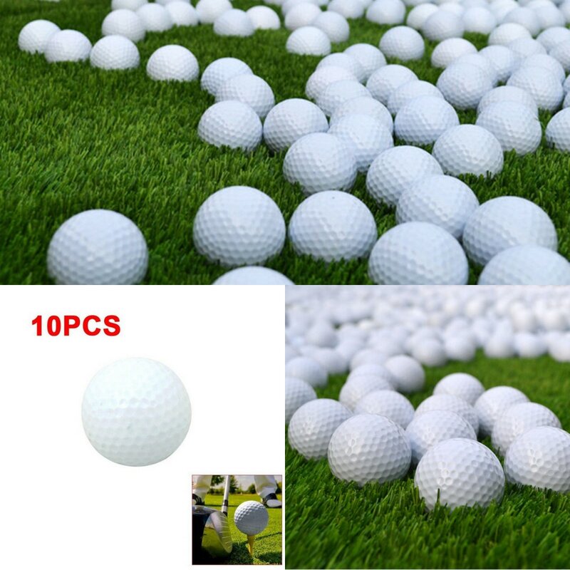 새로운 10 개 골프 공 야외 스포츠 흰색 합성 고무 골프 공 실내 야외 연습 훈련 보조 드롭 배송