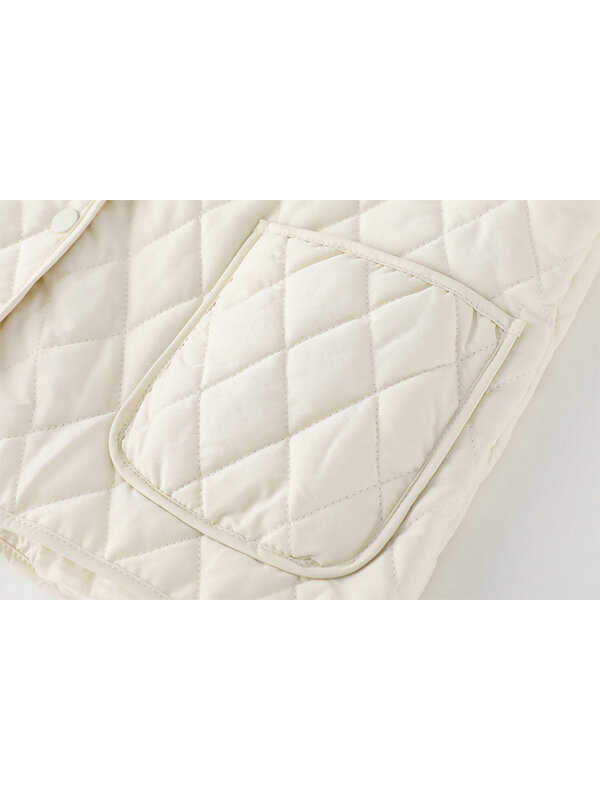 Chaqueta de algodón a cuadros para mujer, abrigo cálido grueso con cuello redondo, de gran tamaño, Vintage, a la moda, ligero, invierno, 2021