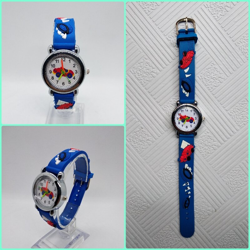 Cartoon kolekcja samochodów błyskawica niebieski samochód kwarcowy zegarek dla dzieci chłopiec dziewczyna dziecko pasek silikonowy moda prezent urodzinowy dla dziecka kolor