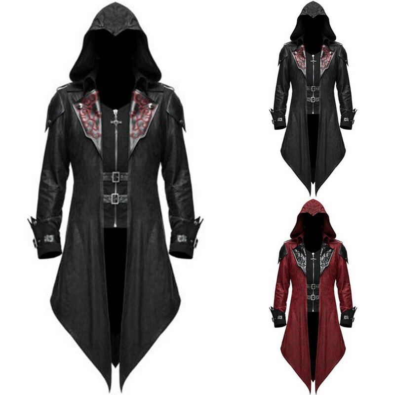 Oeak-Chaqueta Retro Medieval para hombre, abrigo gótico, esmoquin, disfraz Formal de Halloween, abrigos Steampunk de gran tamaño, S-5XL, novedad de 2019