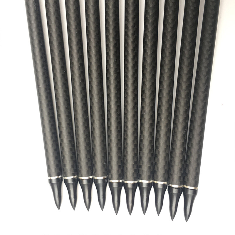 12 stücke Bogenschießen 3K Weave Carbon Pfeil wirbelsäule 400 500 32 "ID 6,2mm pfeil tipps 75gr Verbindung recurve Bogen jagd