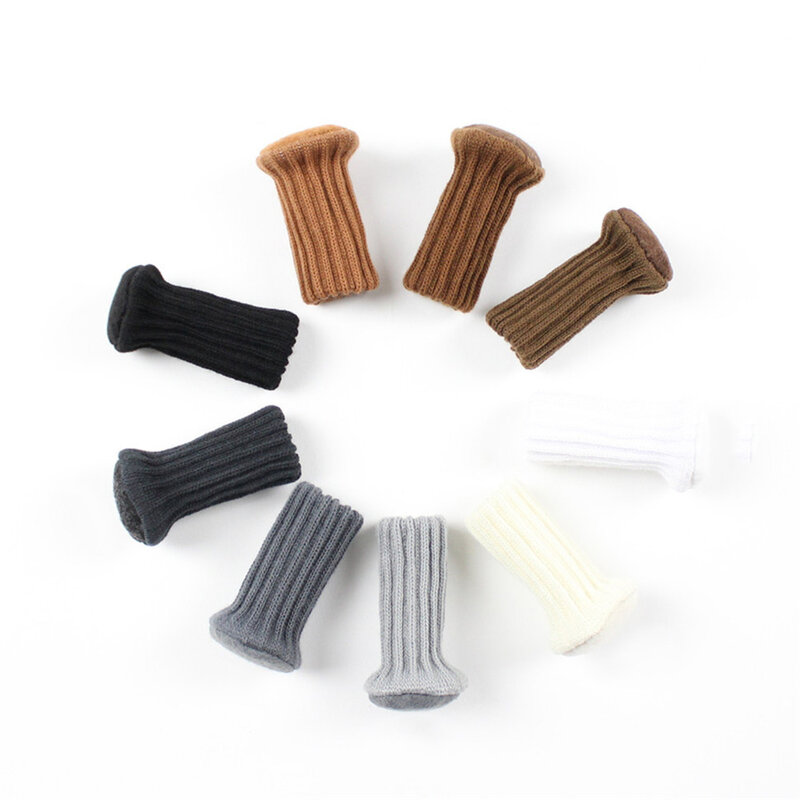 4pcs/set Floor Protection Furniture Chair Leg Cap Pad Wool Knitting Cover Chair Cat Pads Floor Paw Protector Socks Table