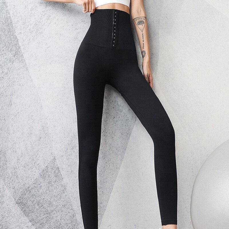 Cintura addominale a vita alta da donna pantaloni sportivi da Fitness pantaloni da Yoga ragazze che modellano le gambe magre pantaloni Barbie sport