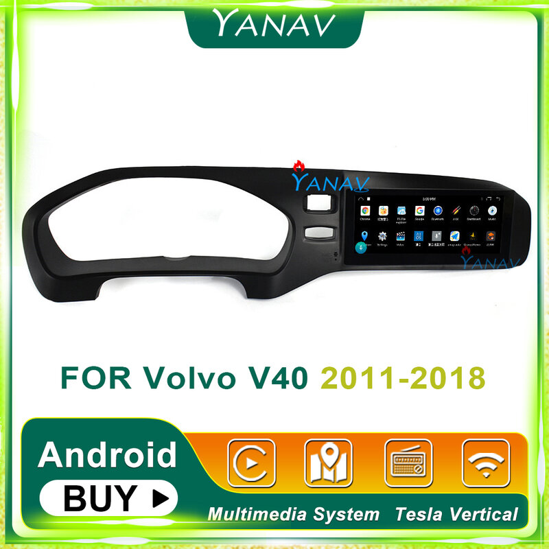 AndroidรถสเตอริโอMP3 PlayerสำหรับVolvo V40 2011-2018 วิดีโอHDหน้าจอมัลติมีเดียวิทยุอัตโนมัติเครื่องเล่นDVDระบบนำท...