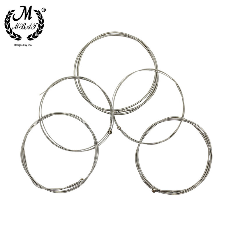 M MBAT High Quality 5Pcs/Set Electric Bass Strings Steel Core Nickel Plated Alloy Steel Core Wound Bass String Accessories B102