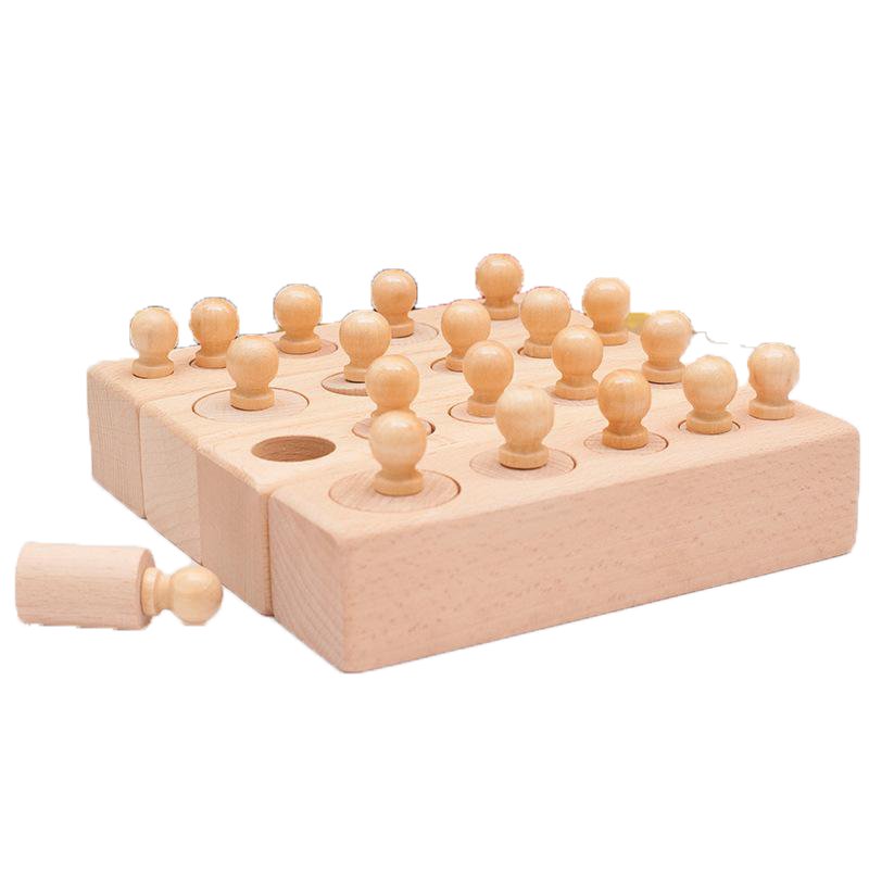 Comitok  En bois Cylindre éducatifs Montessori en bois pour enfants, apprentissage préscolaire, jeu de Puzzle, sens de la pratique, YZX014 PR49
