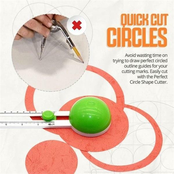 Perfect Circle เครื่องตัดรูปร่าง (สีเขียวหรือสีส้มสุ่ม) หัตถกรรมเครื่องมือตัดมีด Patchwork วงกลม Scrapbooking DIY กระ...