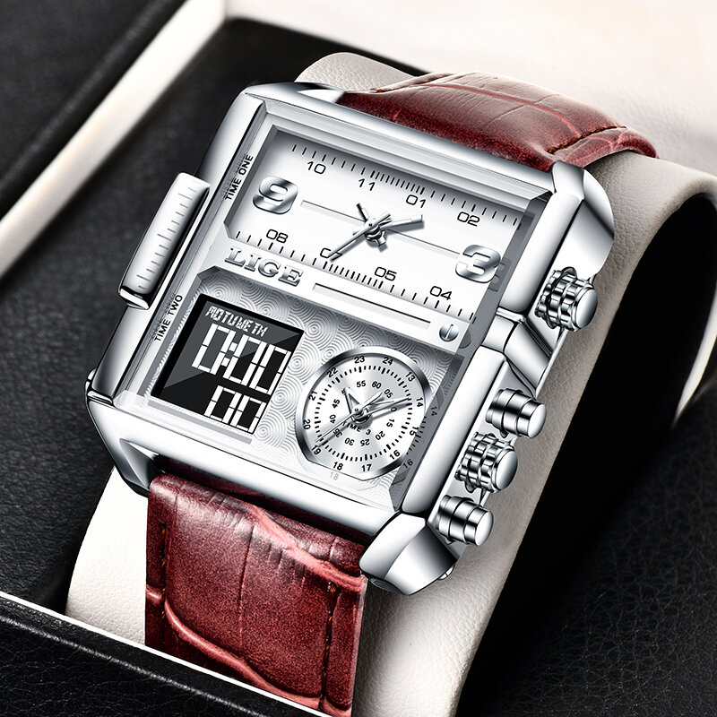 2023 LIGE orologio sportivo da uomo Top Luxury Brand orologio da polso impermeabile da uomo orologi digitali militari analogici al quarzo Relogio Masculino