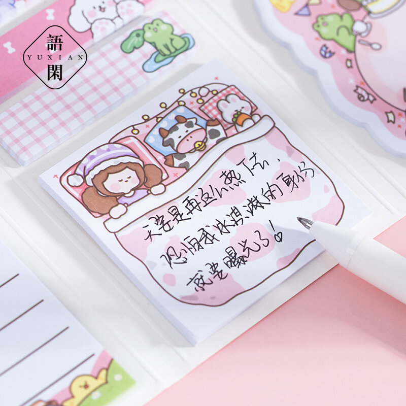 160Sheets/pack Lovely Girl Study Schedule Memo Pad Stickers Decal Sticky Notes Scrapbooking Diy Kawaii Notepad Diary 492