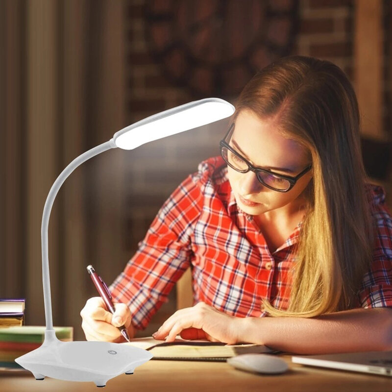 Led desk lamp 20w usb lâmpada de mesa interruptor de toque lâmpada de mesa proteção visão das crianças simples
