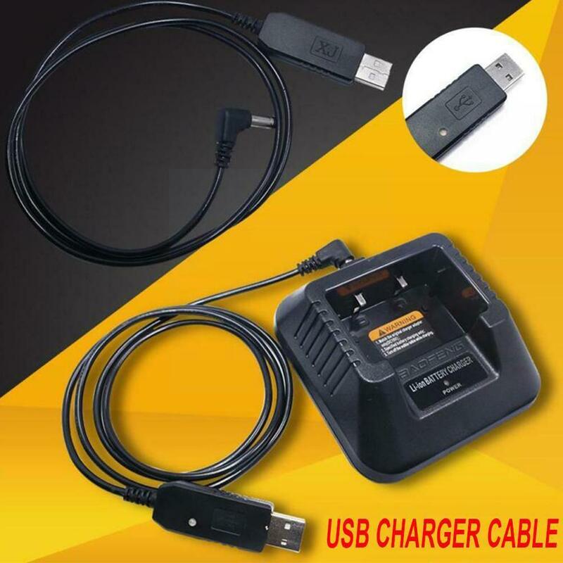 Usb Charger Cable For Baofeng Uv-5r Bf-f8hp Plus Walkie-talkie Radio R0f9