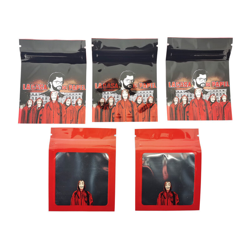2021 Top Kwaliteit Cool Red Man Plastic Zakken Opslag Tabak Waterdichte Tas Met Windows 7*10 Cm Milieuvriendelijke Custom logo