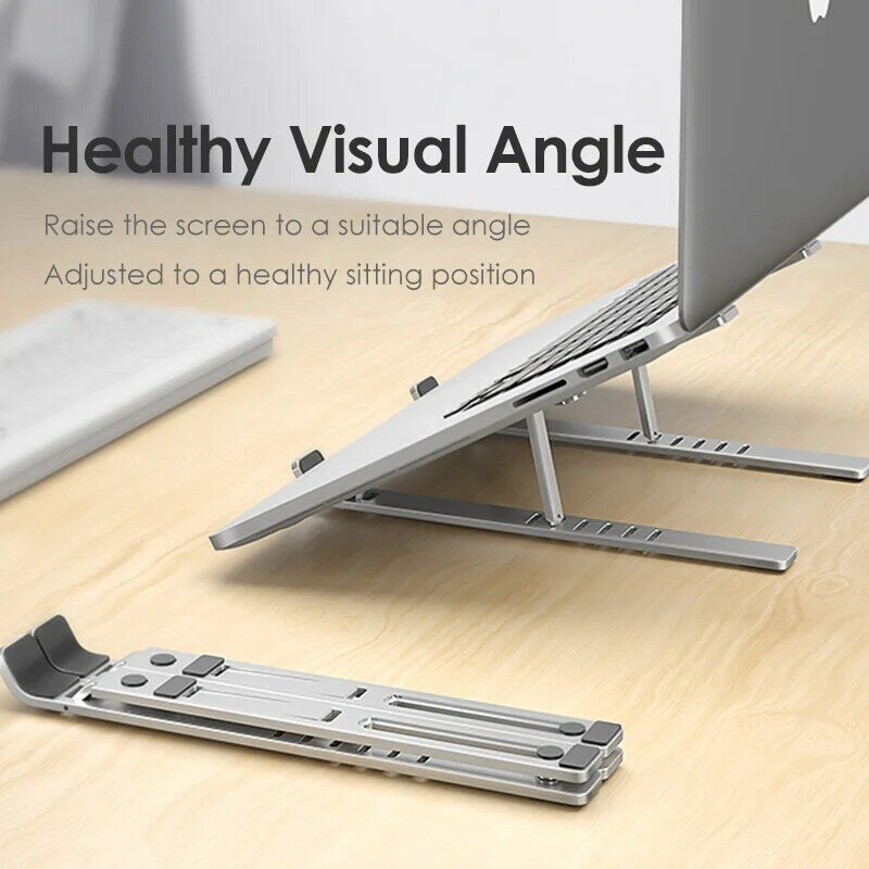 LICHEERS-soporte plegable de aleación de aluminio para portátil, accesorio de Metal para MacBook Pro, tableta