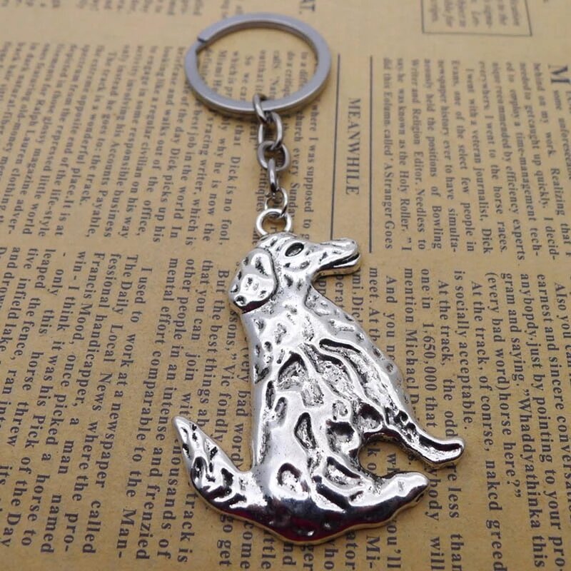 Pp New 2020 Alloy Retro Large Dog Keychain Pendant Antique Silver Jewelry Accessories