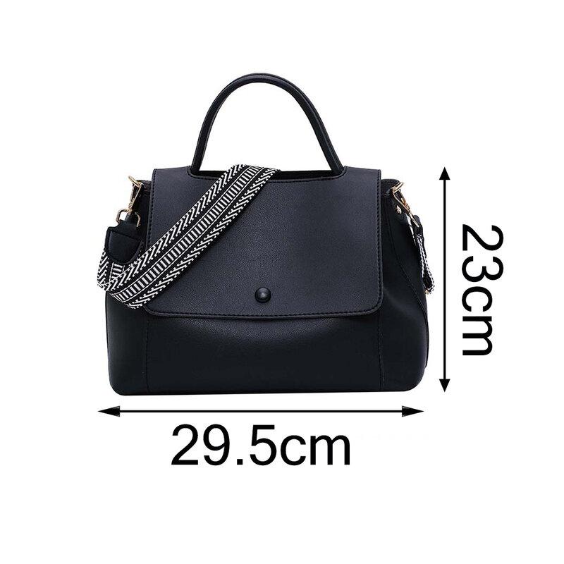 Fashion Simply PU Leather Handbag For Women 2021 Vintage Black Shoulder Crossbody Bag Ladies Chain Travel Large Shopper Bag