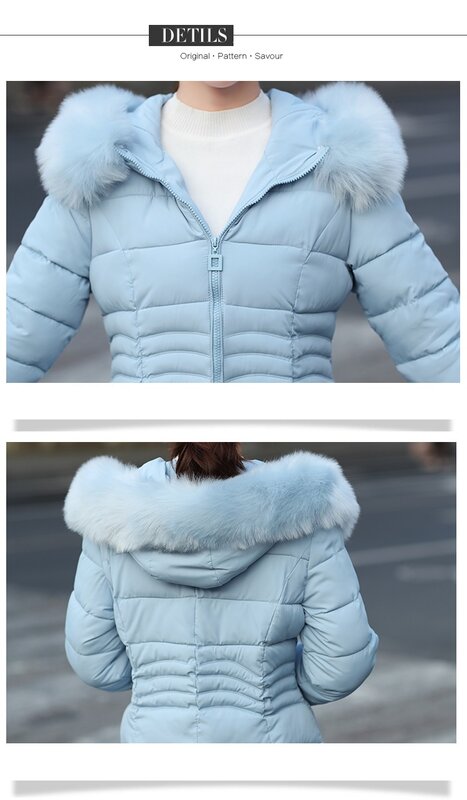 Jaket Parka Bulu Imitasi Wanita 2021 Jaket Katun Musim Dingin Baru Pakaian Salju Tebal Wanita Mantel Musim Dingin Pakaian Wanita Jaket Parka Wanita
