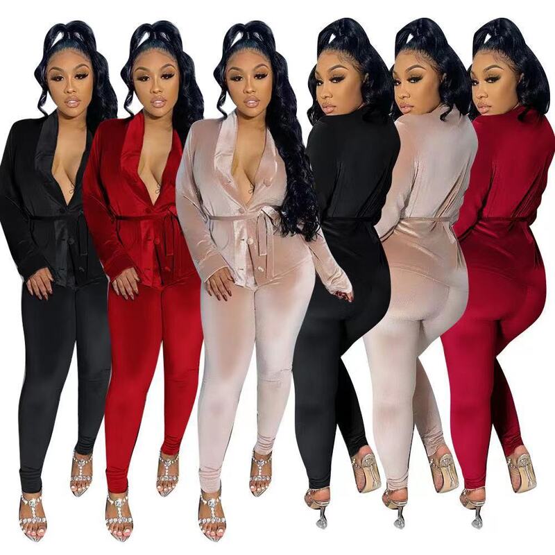 Casual Women Tracksuit Two Piece Set Shirt And Long Pants Sportsuit Matching Set Streetwear Clothes For Women Vestidos