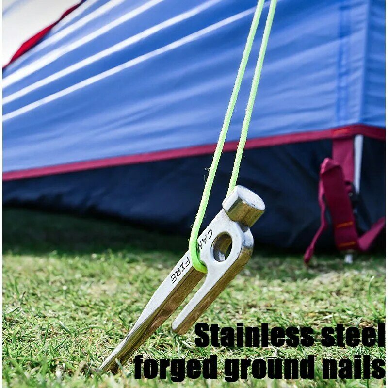 10Pcs Rvs Outdoor Tent Nagels Luifel Vaststelling Staaf Winddicht Camping Nail 30Cm Grond Nagel Met Quick Opknoping gat