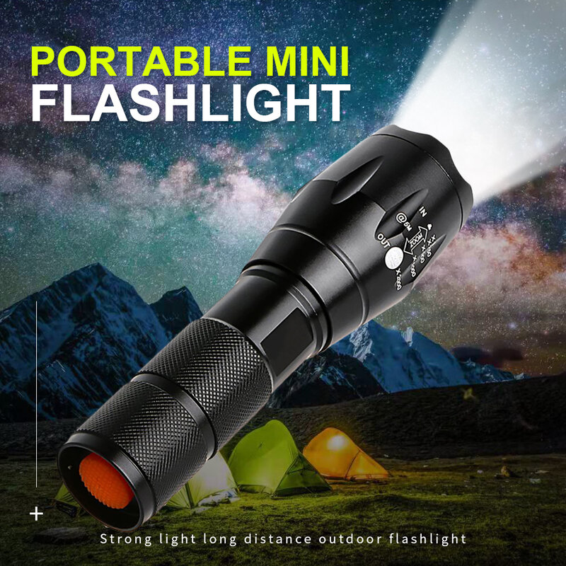 Led Flashlight 18650 aa Aattery Rechargeable T6 L2 Waterproof Lanterna Lamp Outdoor Torch Camping Flashlight Bulb Hard Light