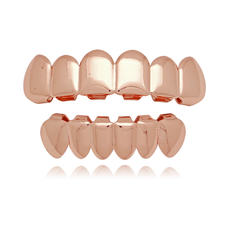 Hip Hop Gold Teeth Grillz Set Top Bottom Tooth Dental Grills Mouth Punk Vampire Fangs Teeth Caps Cosplay Party Rapper Jewelry