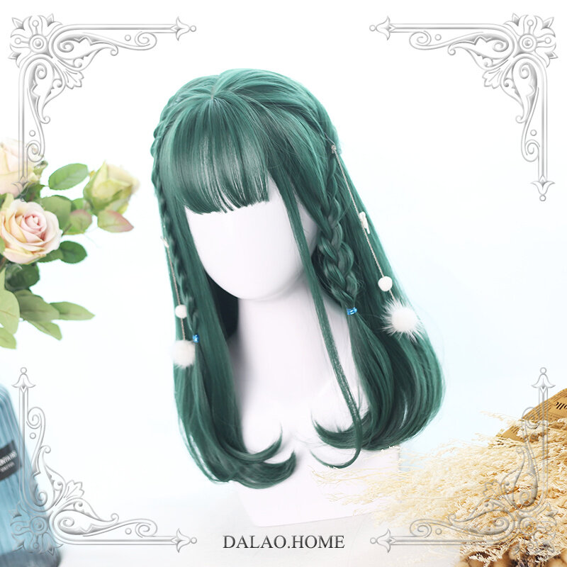 Высококачественный мягкий женский парик в стиле Харадзюку Лолита Шерил 40 см + челка атровирен костюм для вечерние