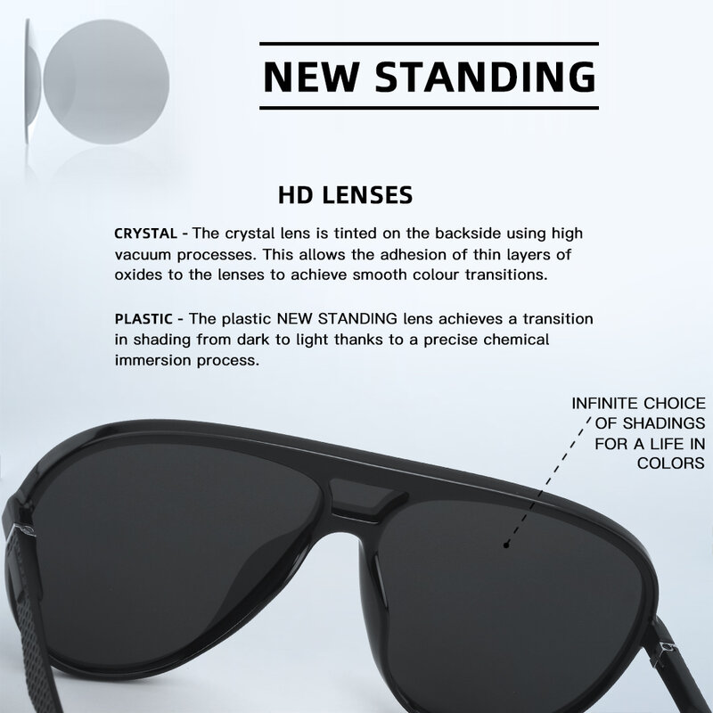 NEW STANDING DESIGN Men Pilot Sunglasses For Driving Fishing Classic HD Polarized Lens Mens Eyewear UV400 Protection