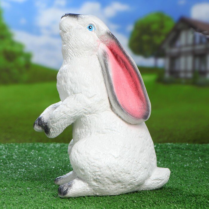 ガーデンフィギュア "ウサギ" 、ホワイト色、30センチメートル家庭菜園