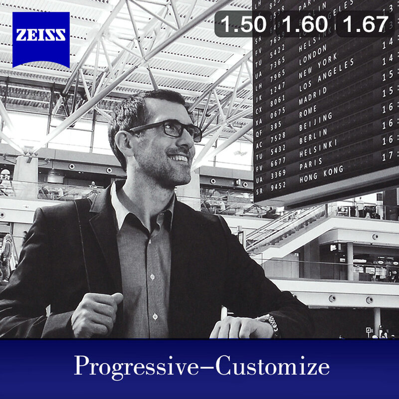 Zeiss lente progressiva 1.50 1.60 1.67 1.74 lentes de óculos multifocais (precisa de dados de prescrição completa personalizar)
