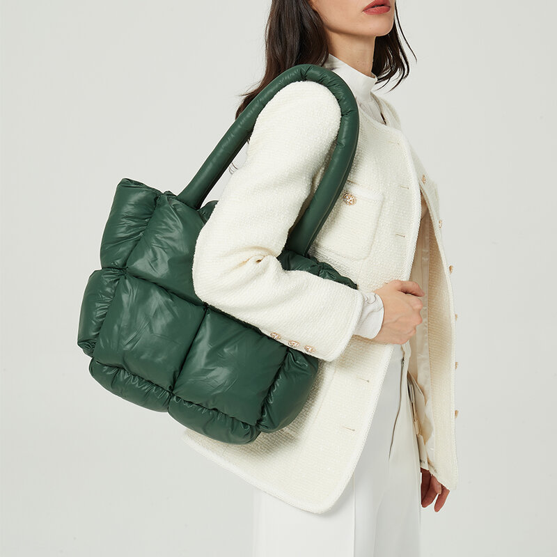 Projektant kobiet torba na ramię zimowe torebki i portmonetki luksusowe Nylon dół bawełna Crossbody torby 2021 o dużej pojemności Casual Tote
