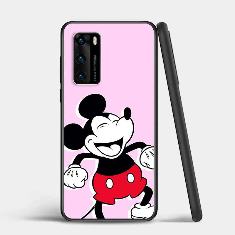 Funda de teléfono negra para Huawei P Smart 2021, 2020, Z S Plus, Mate 40, RS, 30, 20, 10 Pro Lite, 2019, 2018, Disney, Mickey, Minnie Mouse