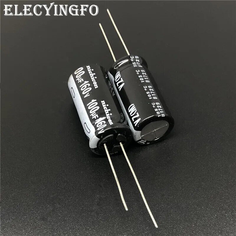 5Pcs/50Pcs 100Uf 160V100uF Nichicon Vz Serie 12.5X25Mm Breed Temperatuurbereik Aluminium Elektrolytische condensator Lange Voeten