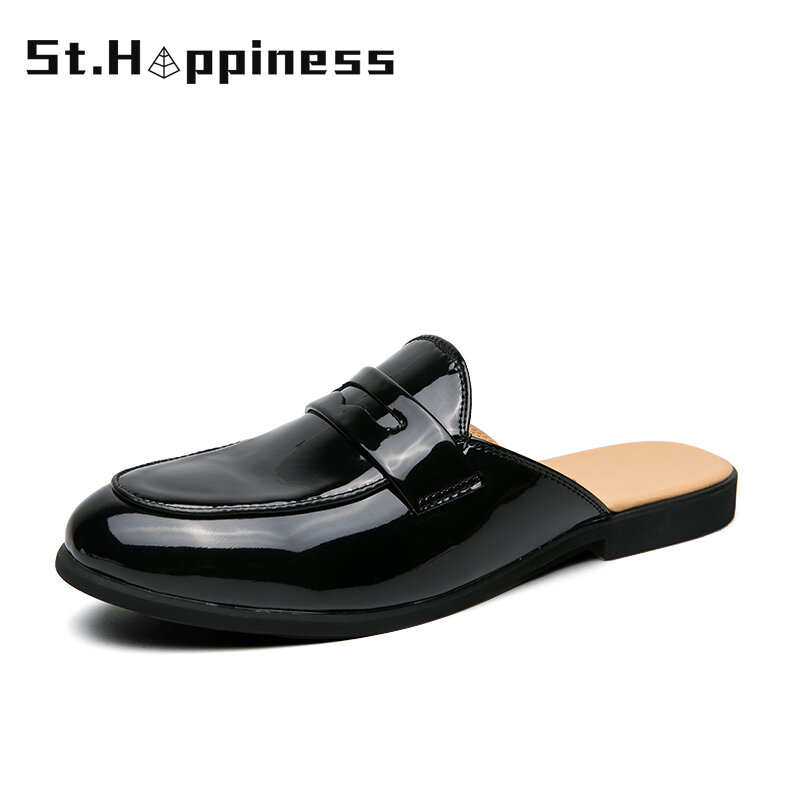 2021 New Men's Half Shoes Luxury Brand Genuine Leather Loafers Moccasins Casual Fashion Slip On Driving Shoes Big Size Hot Sale