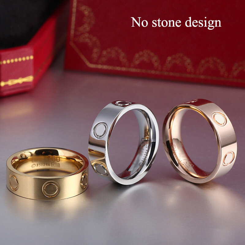 Женское кольцо для влюбленных, Золотое кольцо для пар, модное свадебное кольцо из нержавеющей стали с винтами и кристаллами, подарки для жен...