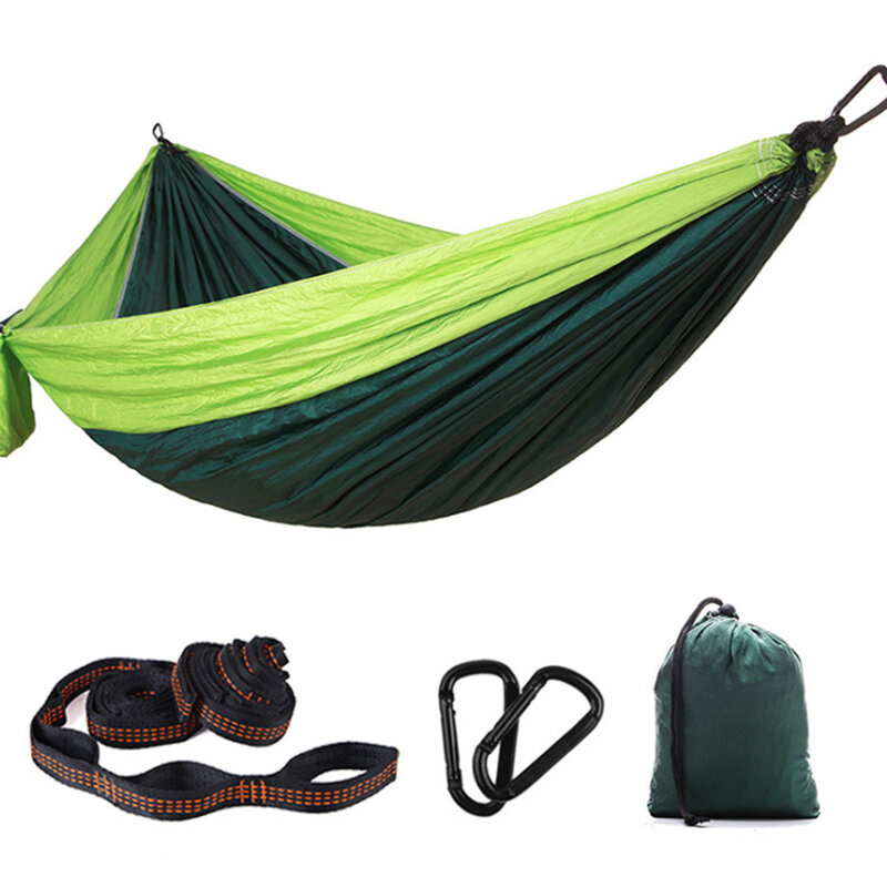 Camping hamak spadochronowy Survival zewnętrzne meble ogrodowe wypoczynek spanie podróż podwójny hamak